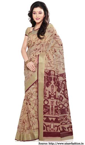 Beige-and-Maroon-Cotton-Saree.